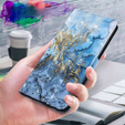 Pattintható tok a Oppo A17, Wallet, Marble kék