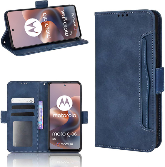 Pattintható tok a Motorola Moto G86 Power 5G, Card Slot, sötétkék