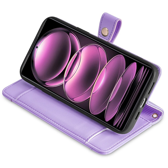 Pattintható tok a Xiaomi 13T / 13T Pro / Redmi K60 Ultra, Wallet Zipper Pocket, lila