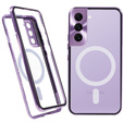 Magnetic Dual Glass MagSafe tok Samsung Galaxy S22 Plus, lila