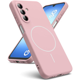 Szilikon tok Samsung Galaxy A17 5G, MagSafe-hoz, rózsaszínű