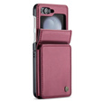 CASEME flip tok Samsung Galaxy Z Flip5 5G, Litchi Wallet, piros