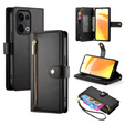 Pattintható tok a Oppo Reno 13 5G, Wallet Zipper Pocket, fekete