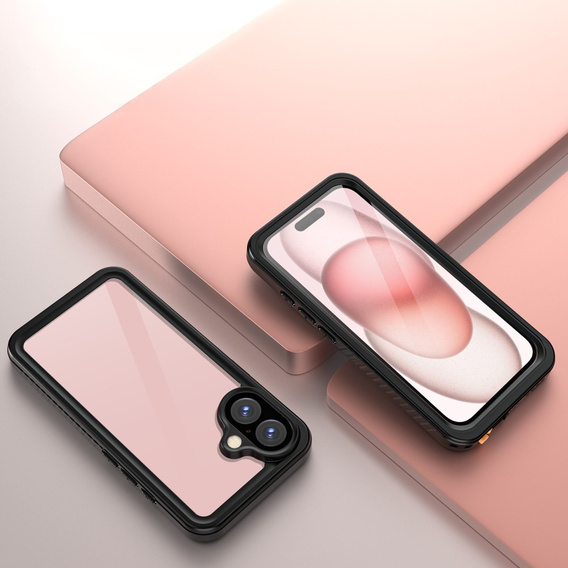 IP68 vízálló tok a iPhone 16, fekete