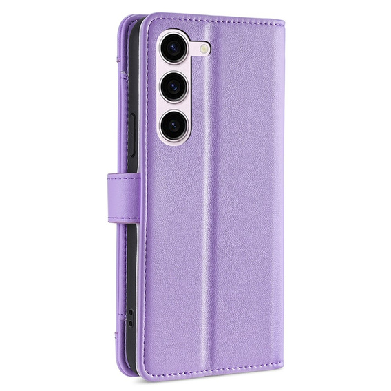 Pattintható tok a Samsung Galaxy S23, Wallet Zipper Pocket, lila