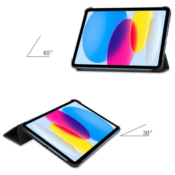Tok iPad 10.9 2022 10 Gen, Smartcase tolltartóval, fekete