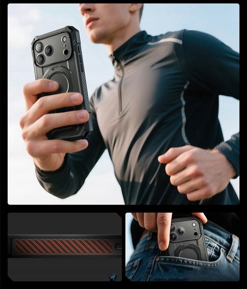 Supcase tok iPhone 17 Pro Max készülékhez, Unicorn Beetle Grip Pro Mag, Fekete