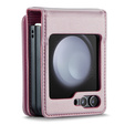 CASEME flip tok Samsung Galaxy Z Flip5 5G, Litchi Wallet, rózsaszín