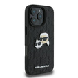 Karl Lagerfeld kemény tok Monogram Karl & Choupette fejcsapos tok iPhone 16 Pro-hoz