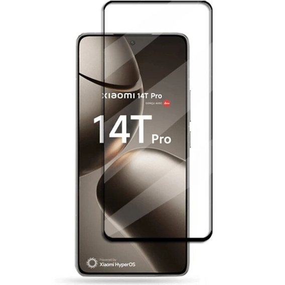 3D edzett üveg Xiaomi 14T Pro készülékhez, fekete keret