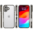Tok iPhone 17 készülékhez, kamerafedéllel, átlátszó, fekete oldallal