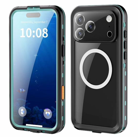 Tok iPhone 17 Pro Max készülékhez, IP68 vízálló, SHELLBOX MagSafe, kék