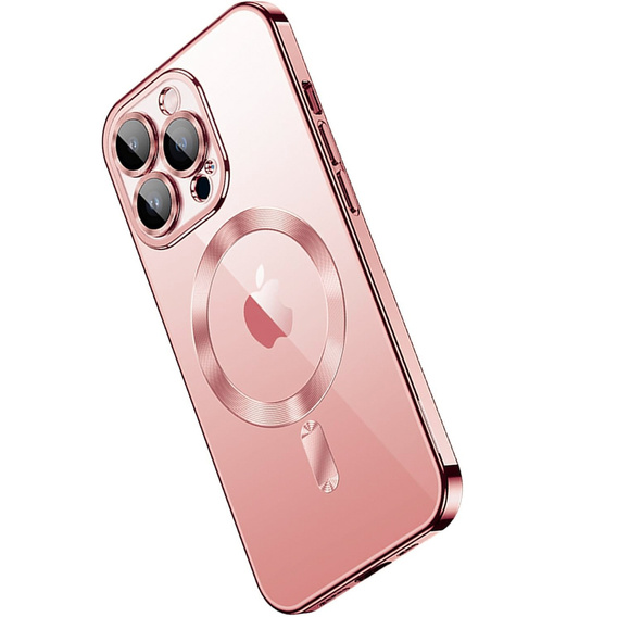 Tok iPhone 14 Plus-hoz, Electro MagSafe, rózsaszín + üveg a képernyőhöz