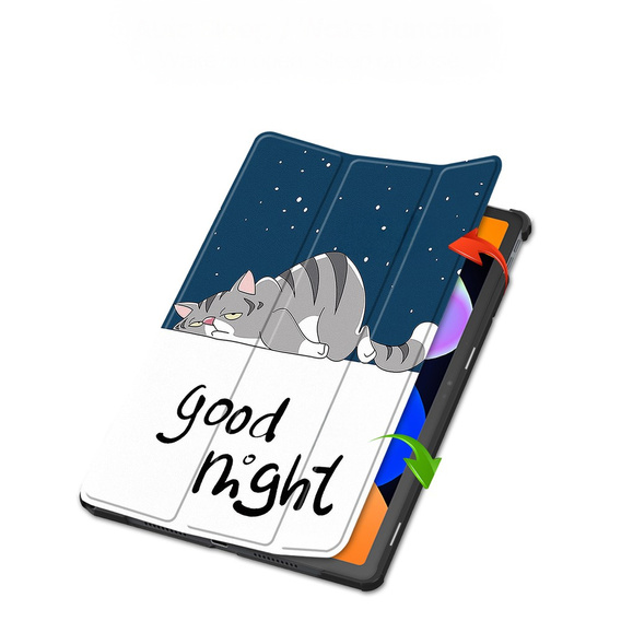Tok Lenovo Idea Tab 11" 2025 TB336FU TB336ZU, állvány funkcióval, Smartcase, Sleeping Cat, alvó macska