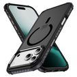 Matt tok iPhone 17 Pro Max készülékhez, páncélozott, MagSafe-hoz, füstszínű, fekete oldallal