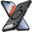Matt tok iPhone Air készülékhez, páncélozott, MagSafe-hoz, füstölt, fekete oldalakkal