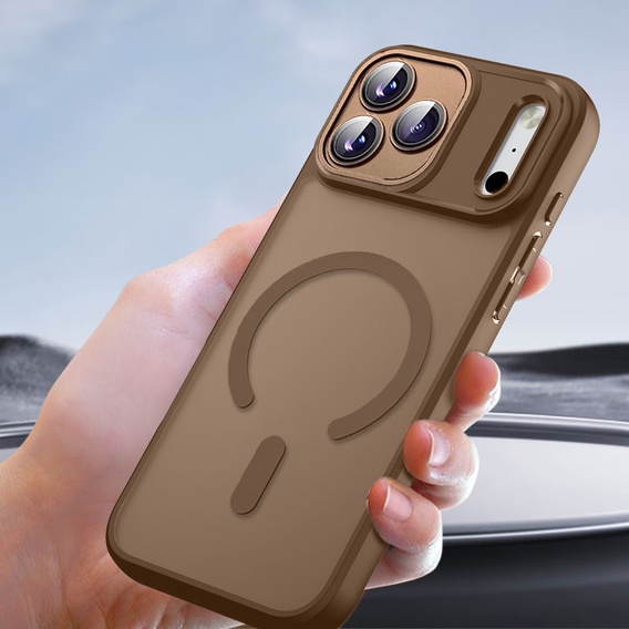 Tok iPhone 16 Pro-hoz, MagSafe, ERBORD Matt Case, desert titanium + képernyőüveg
