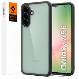 A Spigen tok Samsung Galaxy A56 5G, Ultra Hybrid, fekete / matt + 9H edzett üveg