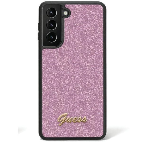 GUESS Telefontok a Galaxy S24 Ultra, Glitter Script Hardcase, lila