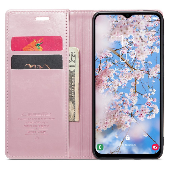 CASEME flip tok Samsung Galaxy A14 5G, Waxy Textured, rózsaszín