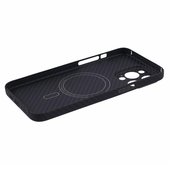 Tok iPhone 15 Pro Max, Aramid Fiber Cover, fekete