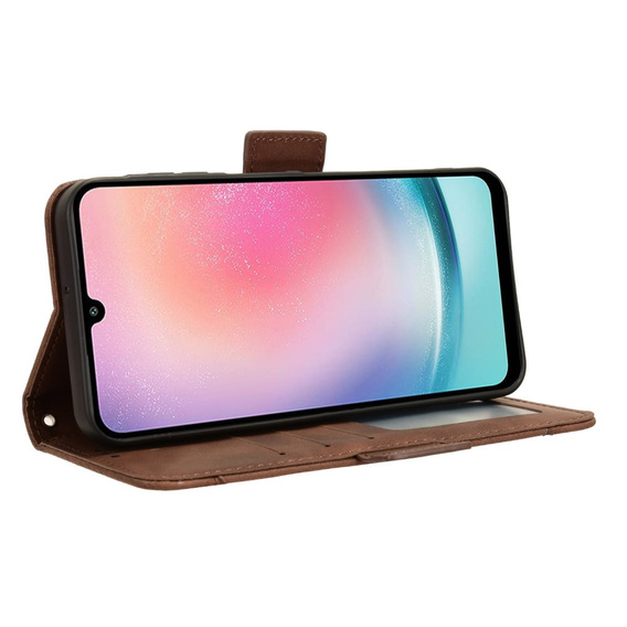 Pattintható tok a Samsung Galaxy A25 5G, Card Slot, barna