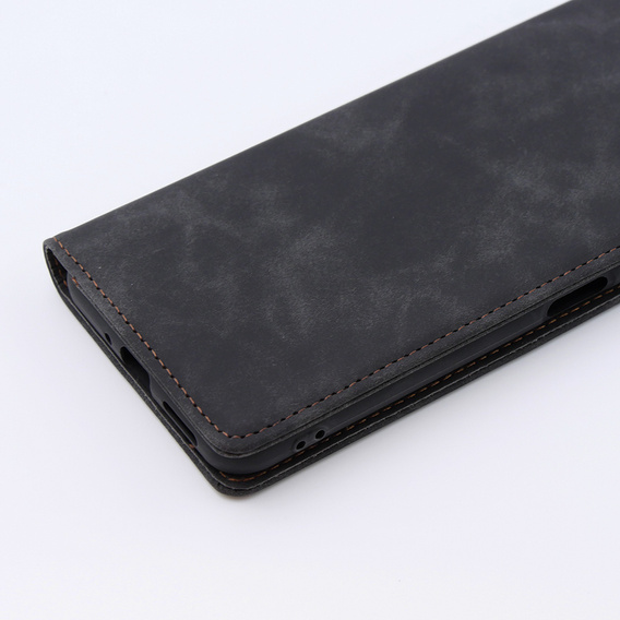 Telefontok a Xiaomi Redmi Note 12 5G / Poco X5 5G, ERBORD Vintage, pénztárca patenttal, fekete