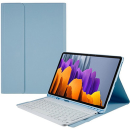 Tok + billentyűzet Galaxy Tab S7+ Plus / S8+ Plus /S7 FE T730 T733, Pen Slot, kék