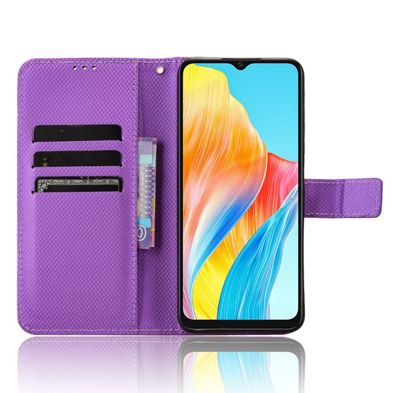 Pattintható tok a Oppo A38 4G / Oppo A18 4G, Wallet Smart Magnet, lila