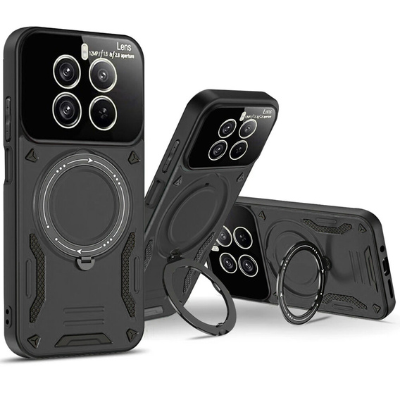 Páncélozott tok a Realme 12 Pro 5G / 12 Pro+ 5G készülékhez, Magnetic Ring, fekete