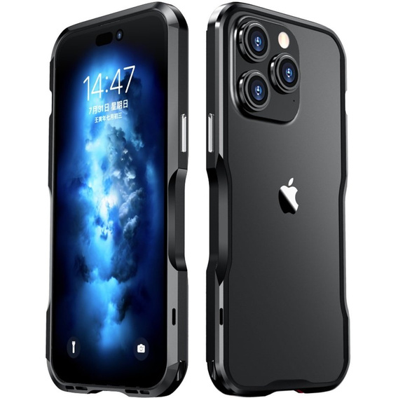 Teletok LUPHIE iPhone 14 Pro Max-hoz, Armor Bumper, fekete