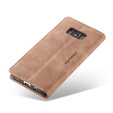 CASEME tok Samsung Galaxy S8, Leather Wallet Case, barna