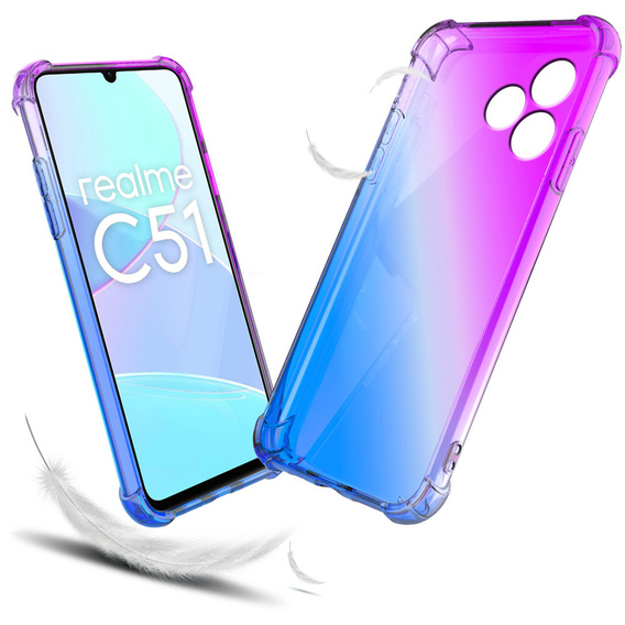 Tok Realme C51, Gradient Dropproof, Lila / kék