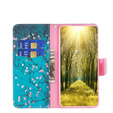 Pattintható tok a Motorola Moto G53 5G / G23 / G13, Wallet, Sakura, kék