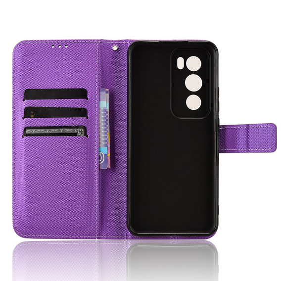 Pattintható tok a Oppo Reno 12, Wallet Smart Magnet, lila