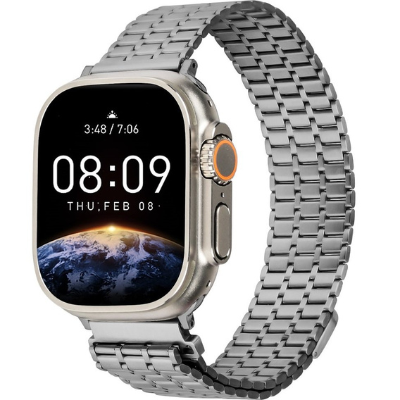Acél karperec Apple Watch 1/2/3/4/4/5/6/7/8/SE/ULTRA 42/44/45/45/49 MM - szürke