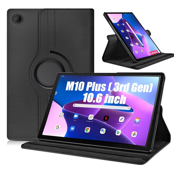 Tok Lenovo Tab M10 Plus 10.6 Gen 3 TB-125F TB-128F TB330FU 10.95", forgatható 360, fekete
