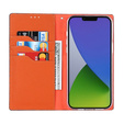 Pattintható tok a iPhone 14 Plus, Litchi Skin Grain, sötétkék