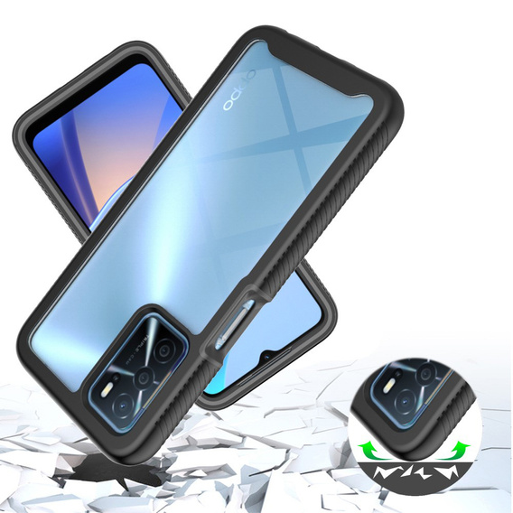 Tok Oppo A16 / A16s / A54s készülékhez, Shockproof, fóliával, kék