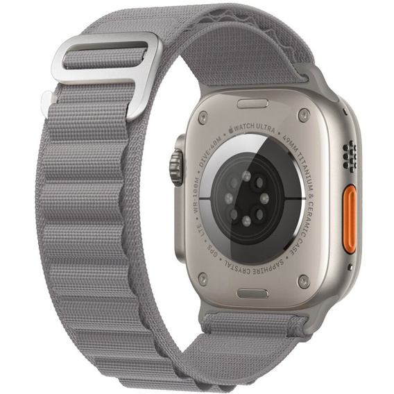 Nylon szíj Apple Watch 1/2/3/4/4/5/6/7/8/SE/ULTRA 42/44/45/45/49mm, szürke