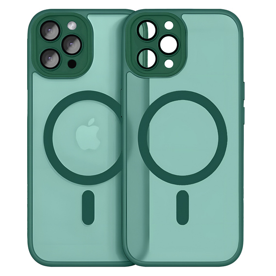 Tok iPhone 16 Pro-hoz, MagSafe, ERBORD Matt Case, zöld + képernyőüveg