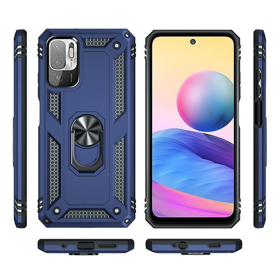 Páncélozott telefontok a Xiaomi Redmi Note 10 5G, Nox Case Ring, kék