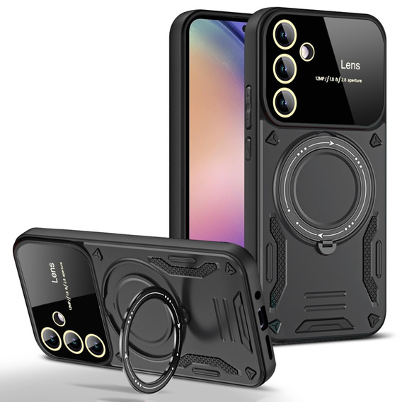 Páncélozott tok a Samsung Galaxy A55 5G készülékhez, Magnetic Ring, fekete