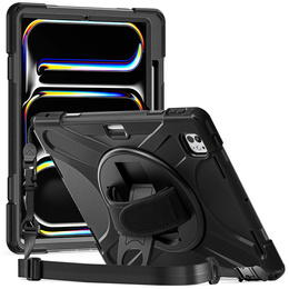 Páncélozott tok Apple iPad Pro 13" 7 gen. 2024 (A2925 iPad Pro 12.9 1, védő 360, hely a tollnak, fekete