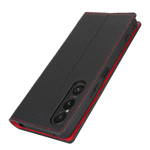 Bőr tok a Sony Xperia 1 VI, ERBORD Grain Leather, fekete
