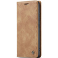 CASEME tok Xiaomi 12T / 12T Pro, Leather Wallet Case, barna