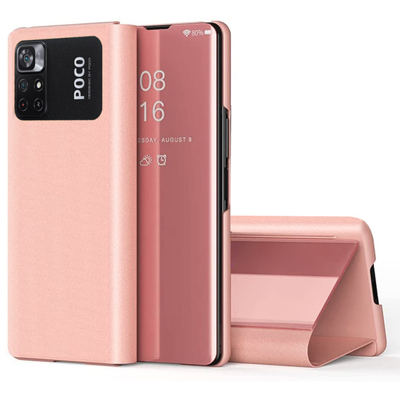 Telefontok a Xiaomi Poco M4 Pro 4G, Clear View, rózsaszín rose gold