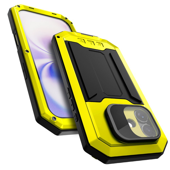 R-JUST páncélozott tok képernyővédővel és állvánnyal iPhone 17-hez