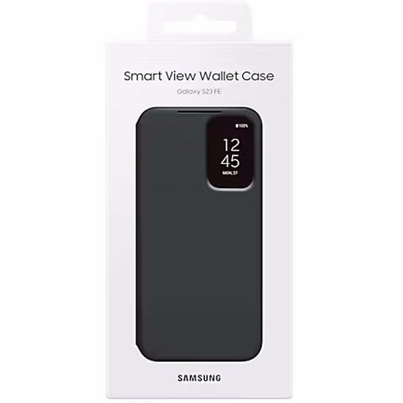Eredeti Samsung tok a Galaxy S23 FE, S View Wallet Cover, fekete