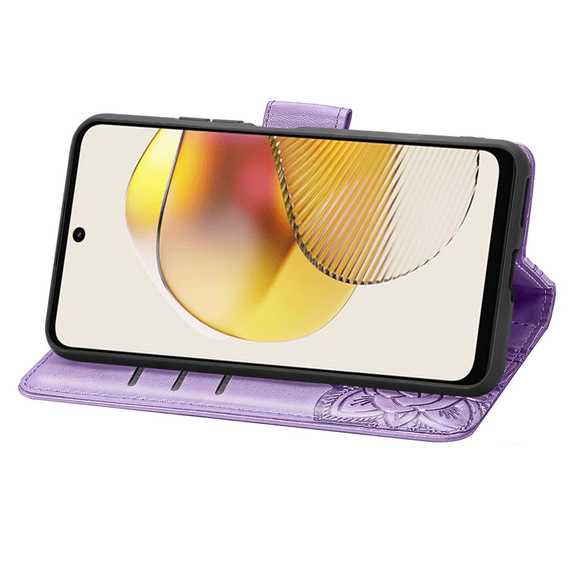 Pattintható tok a Motorola Moto G73 5G, Butterfly, lila